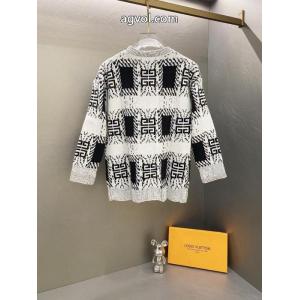GIVENCHYジバンシー白黒馬海毛ニットクルーネックセーター