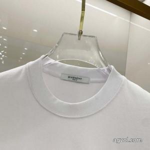 GIVENCHY 25 SS高バージョン胸貼りプリントロゴラウンドネック半袖Tシャツ