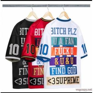 Supreme SS 26 WEEK 1 Find GodフットボールJersey刺繍アップリケメッシュシルクのユニホーム男女同じユニフォーム